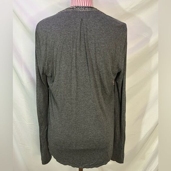 Hale Bob Beaded Top Ornate Gray Gold Velvet Whimsigoth Boho Eclectic Size Medium - Picture 9 of 13